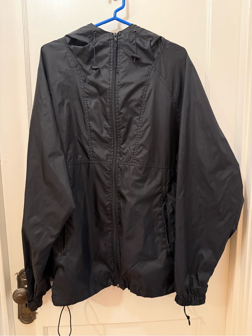 Mens Lightweight Black Hooded Jacket